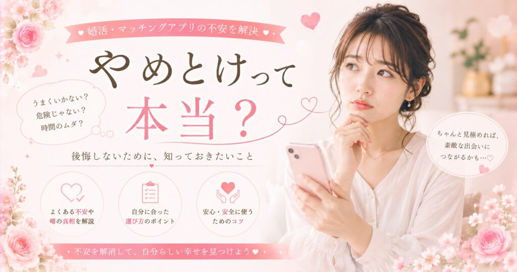 婚活の不安を解決しよう
