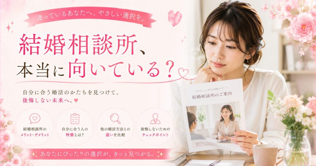 結婚相談所はおすすめしない？入る前に知っておきたい5つのこと【2026年版】