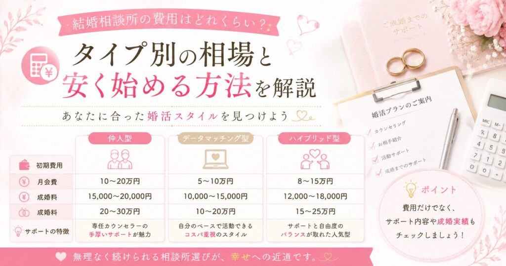 結婚相談所の費用ガイド