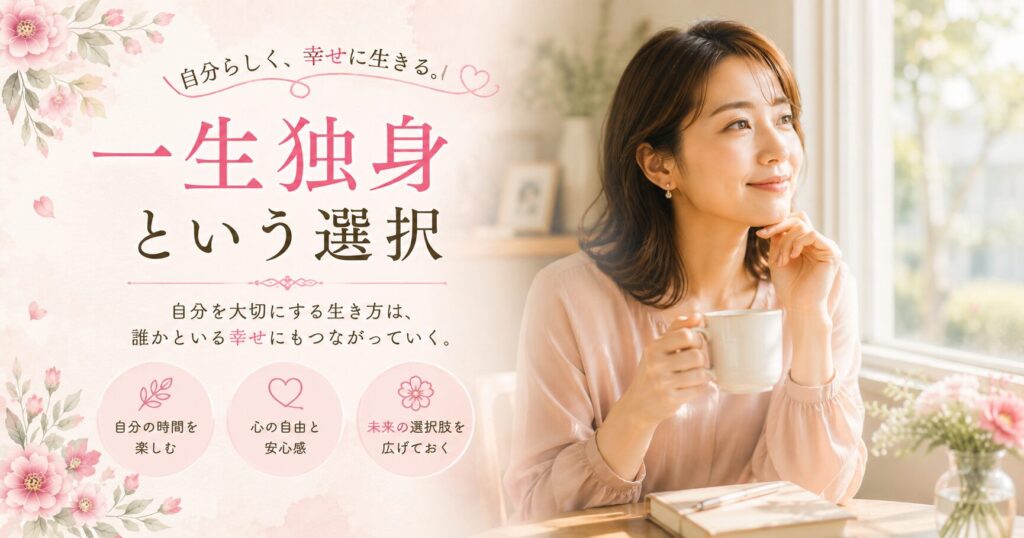 一生独身でいることを選んだ人へ【その決断の先にあるもの】