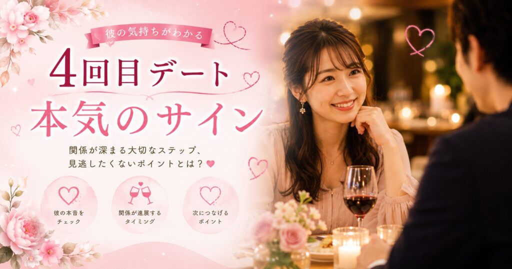 4回目のデートの男性心理【脈ありサイン・告白されない理由・関係を進めるコツ】