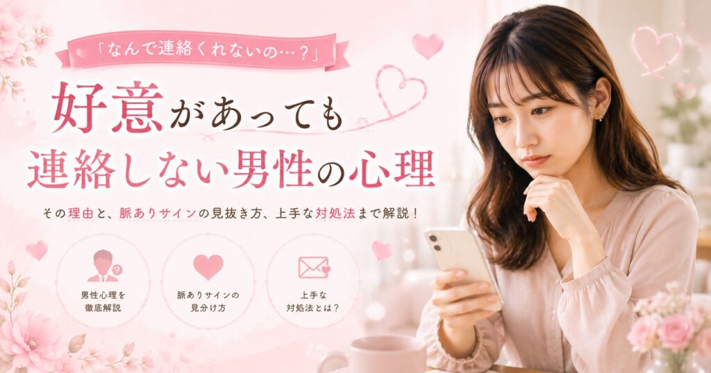 好意があっても連絡しない男性の心理【見極め方と対処法をNanaが解説】