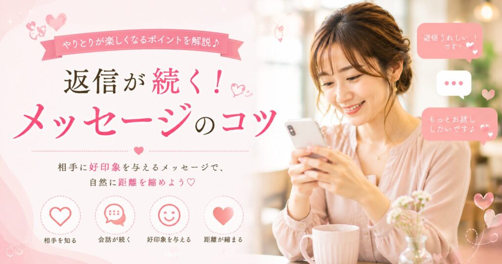 マッチングアプリ メッセージのコツ【送り方・例文・タイミングを完全ガイド】